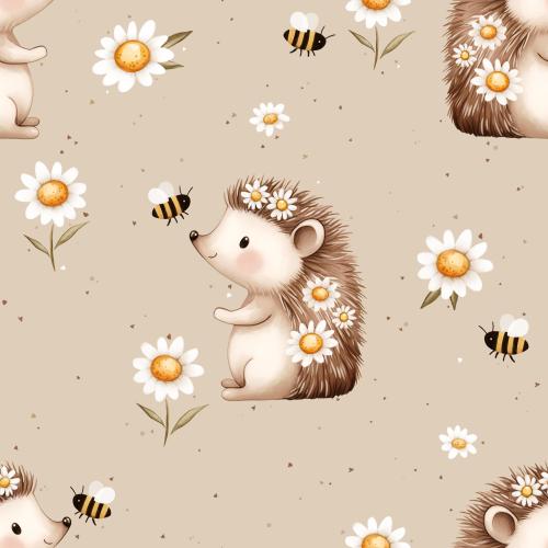 Igel mit Biene - Bio Jersey / Bio French Terry - Vorbestellung!!!